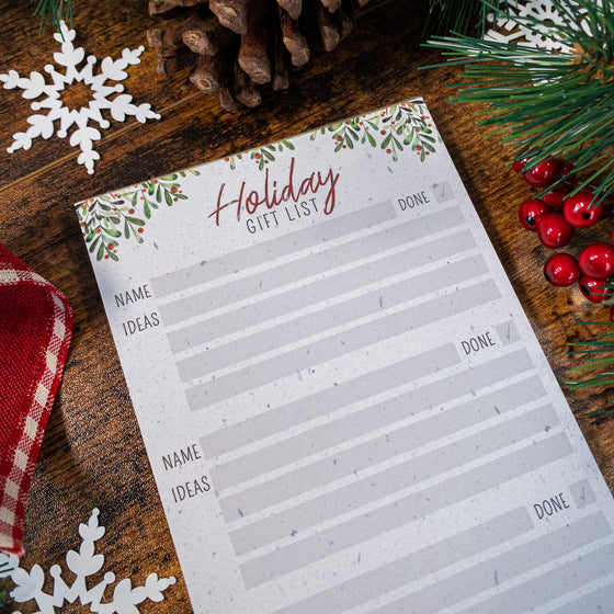 Holiday Gift List Notepad