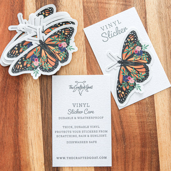 Monarch Butterfly Clear Vinyl Sticker