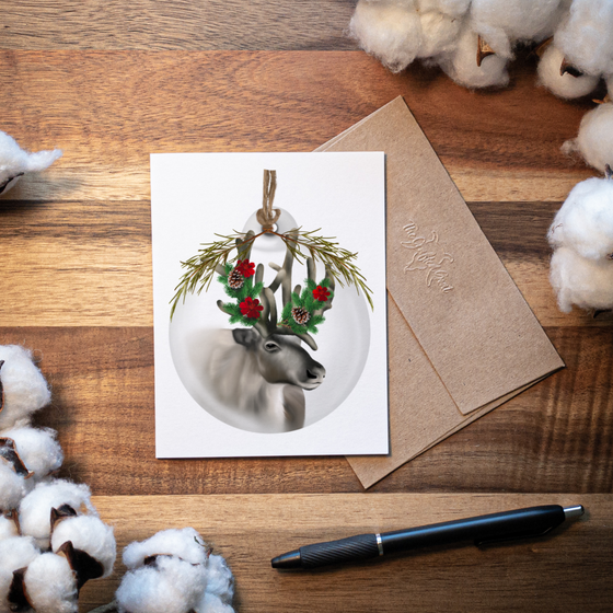 Reindeer Bauble Card