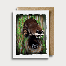 Hiding Baby Raccoon Card