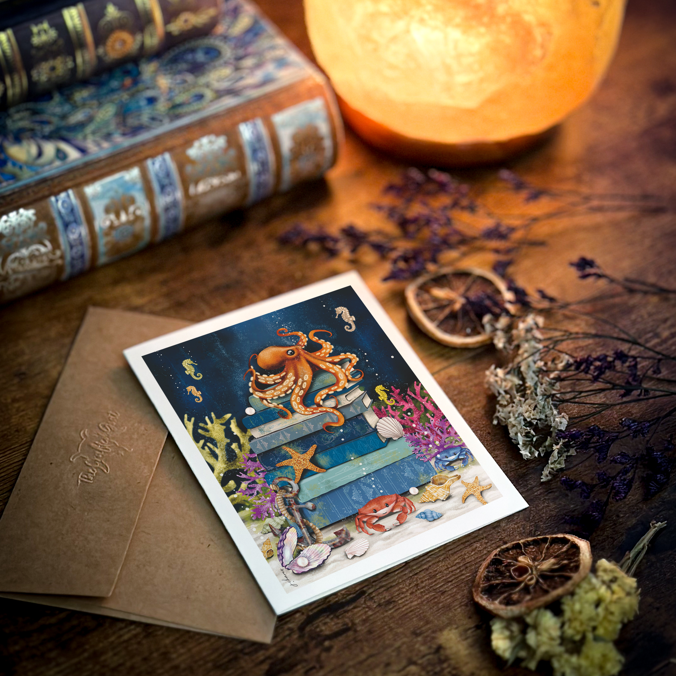 Deep Sea Bookstack Card – The Crafted Goat