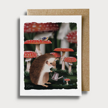  Hedgehog Mushroom Garden Card