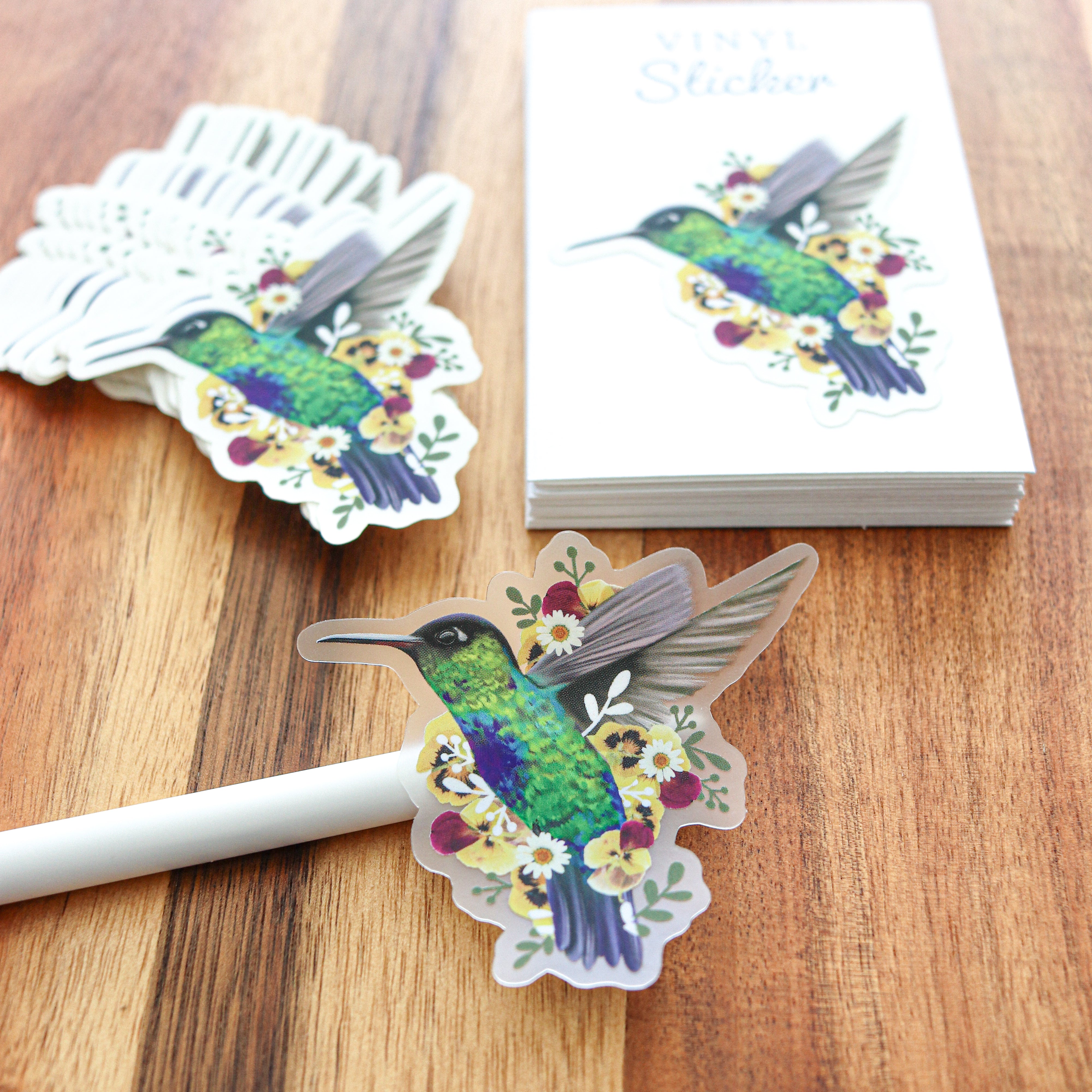 Hummingbird Clear Vinyl Sticker – The Crafted Goat