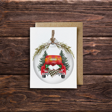  Holiday Truck Bauble Card