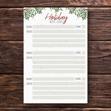 Holiday Gift List Notepad